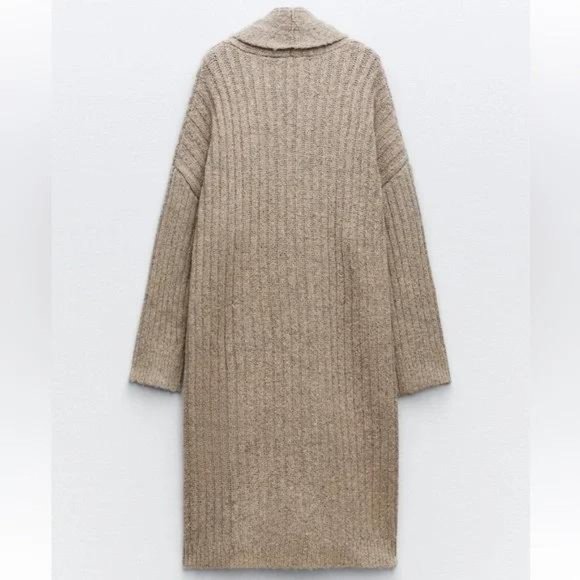 ZARA RIB KNIT COAT - Picture 2 of 2